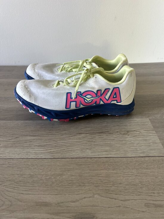 HOKA Crescendo XC Running Shoes With Spikes Men\'s 9 White Pink Blue main image 6